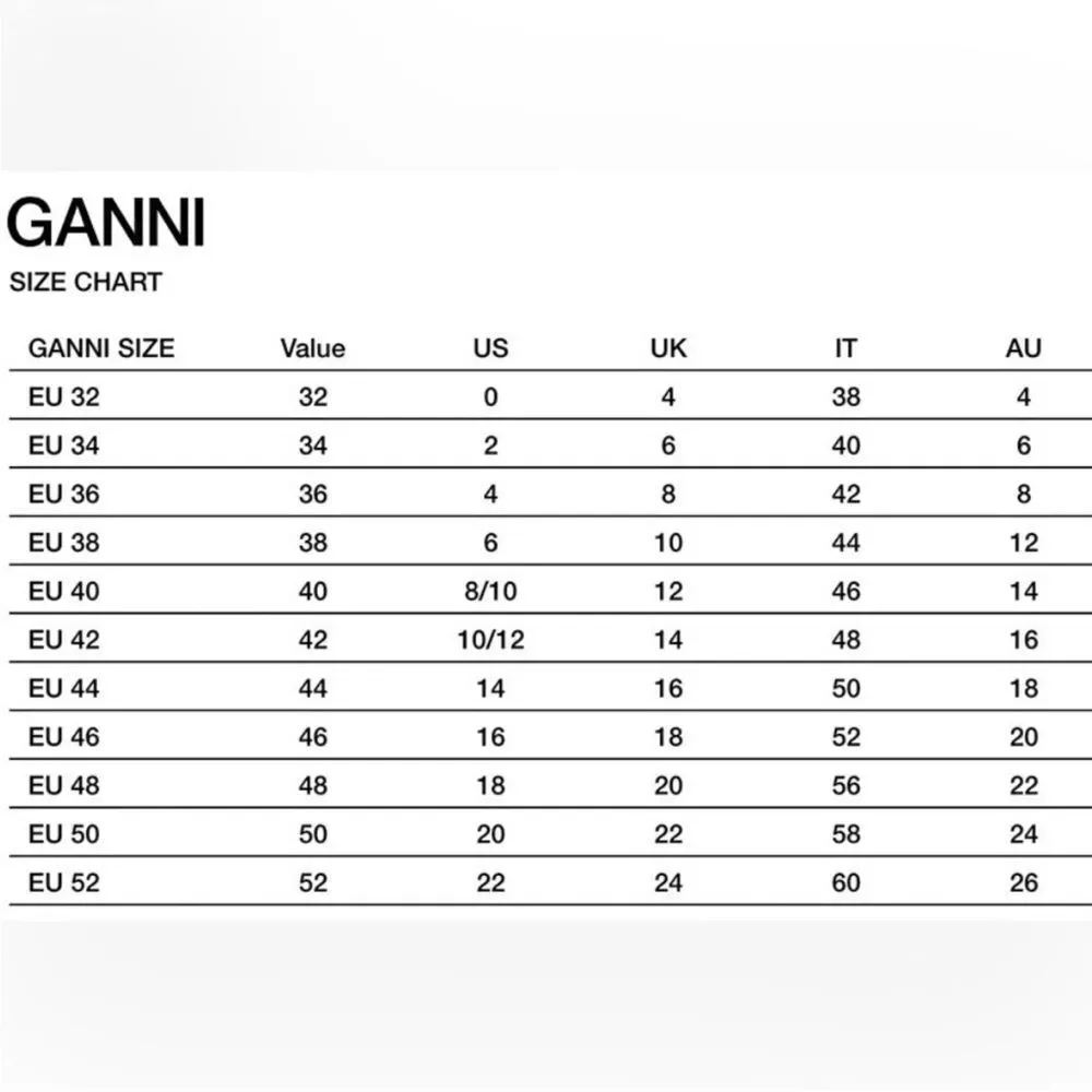 Ganni brand size